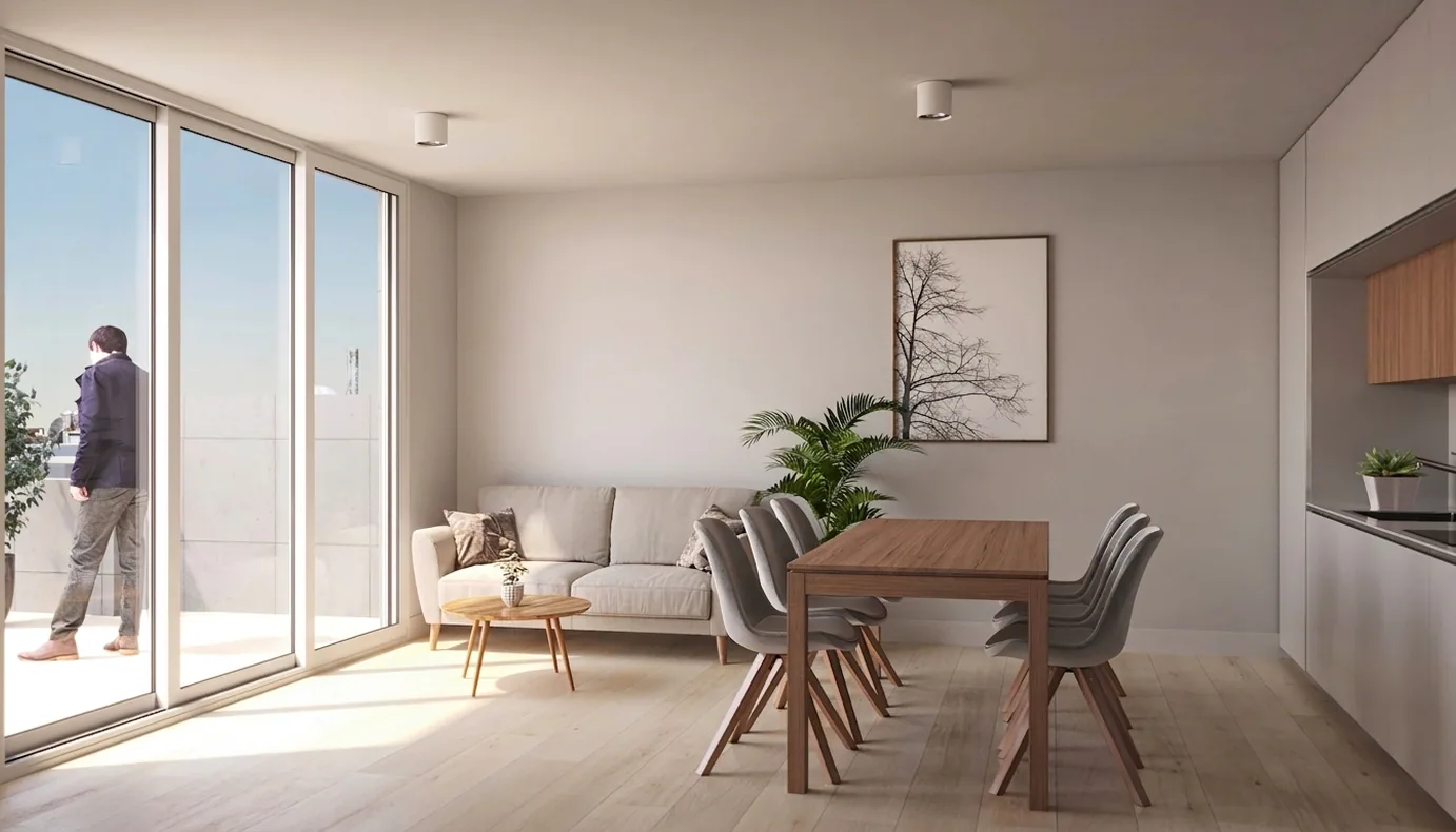 Salón de usos múltiples con balcón terraza de Smart Point Villa Urquiza